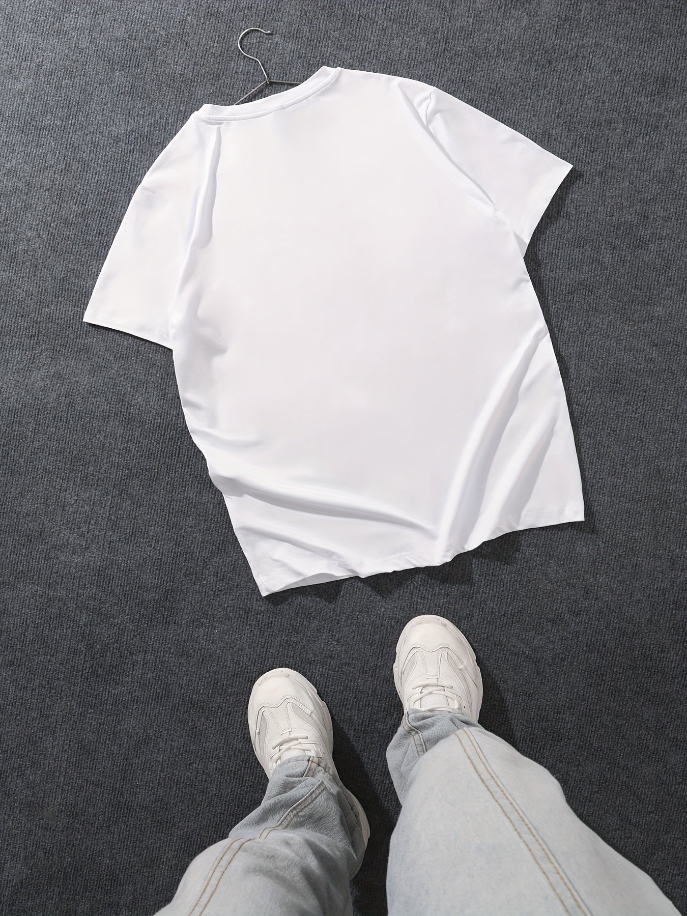 Hellstar T-Shirt and Bell Bottoms Set, Crew Neck Short Sleeve Tee, Polyester 100%,